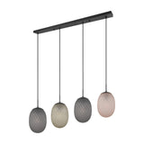 Facette 4 Light Glass Chandelier – Matt Black