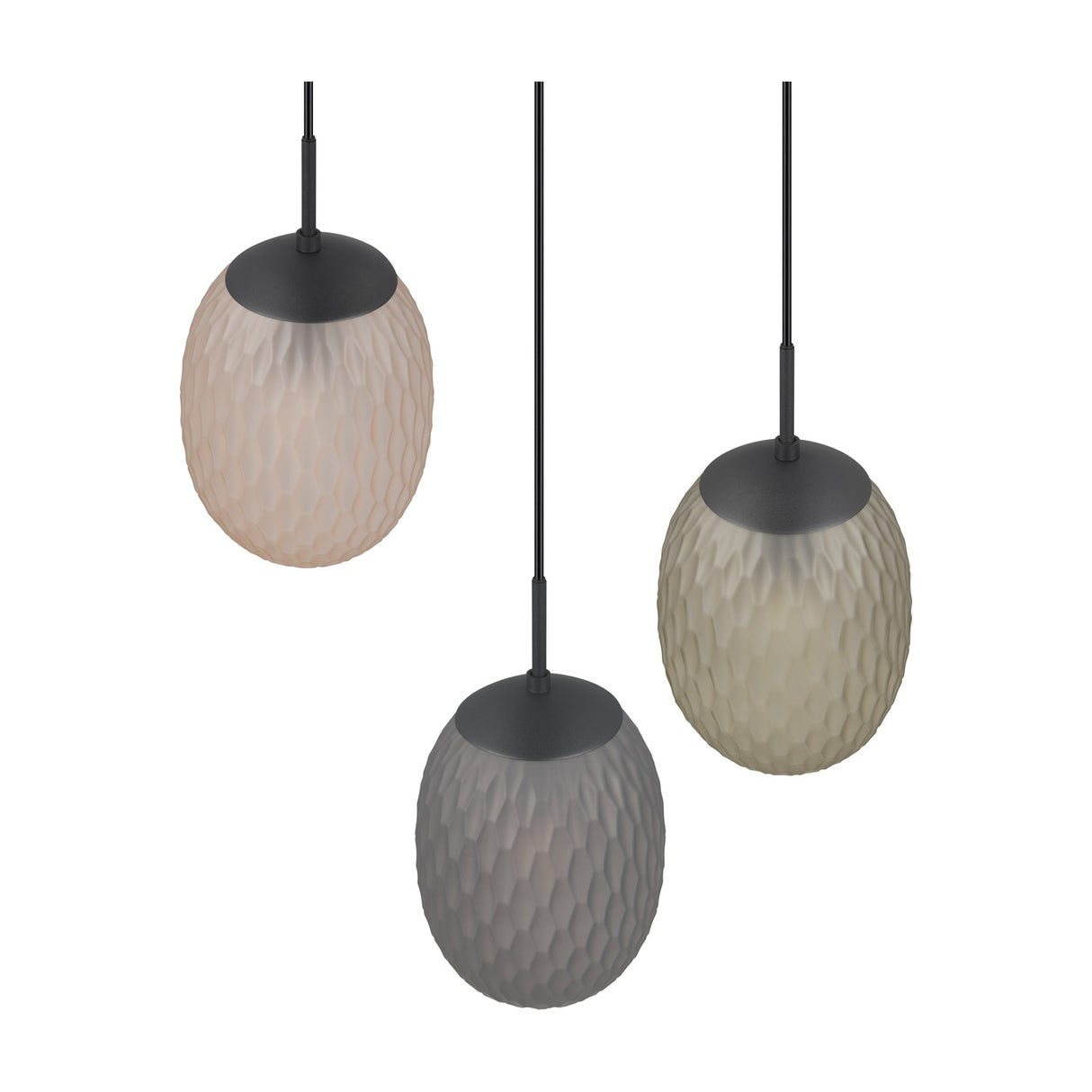 Facette 3 Light Globe Chandelier – Matt Black