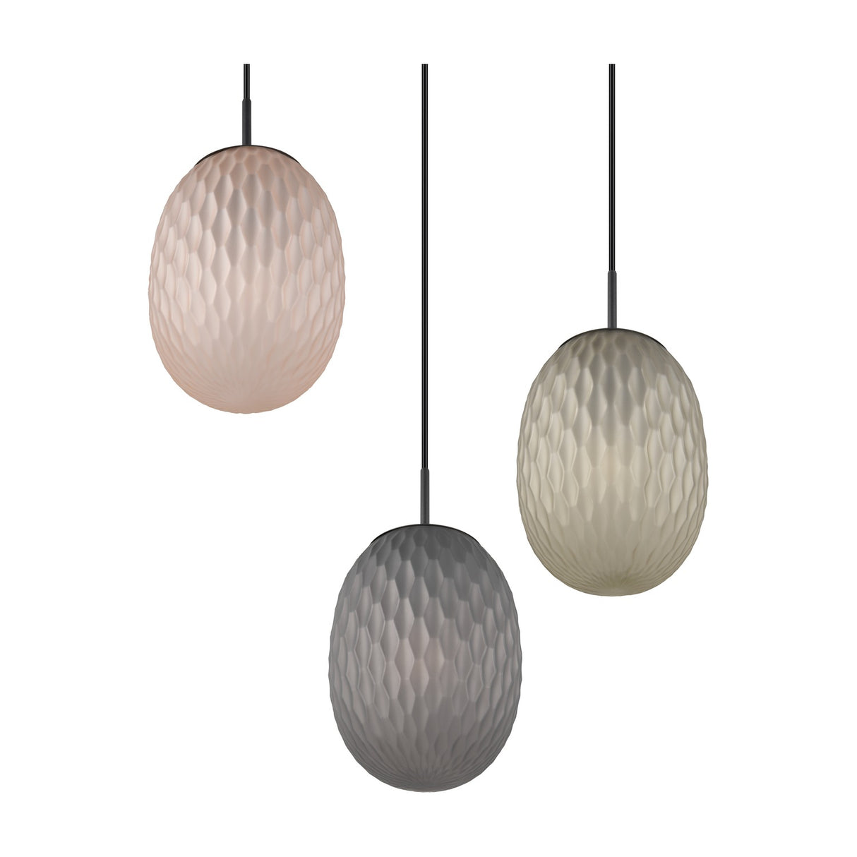 Facette 3 Light Globe Chandelier – Matt Black