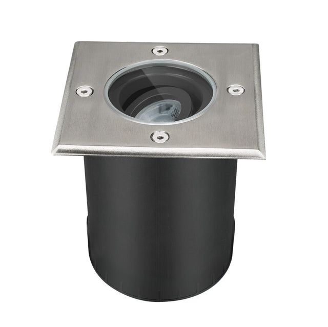 Berg 7W Wide GU10 In-Ground Uplight IP67 IK10 130x130 - Steel