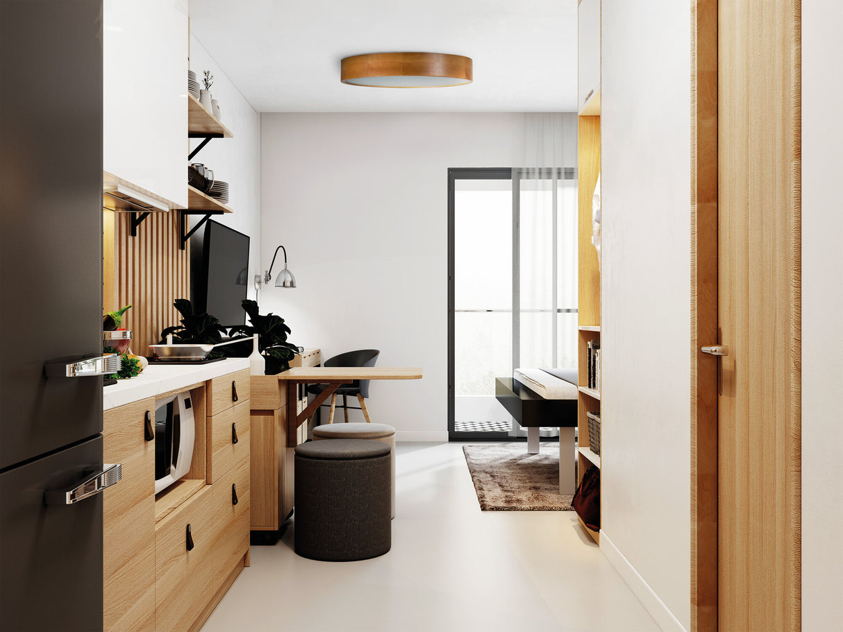 Jasmin Ø280 20W Round E27 Ceiling Light G/O - Golden Oak