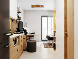 Jasmin Ø380 2x E27 Round Wood Ceiling Light G/O - Golden Oak