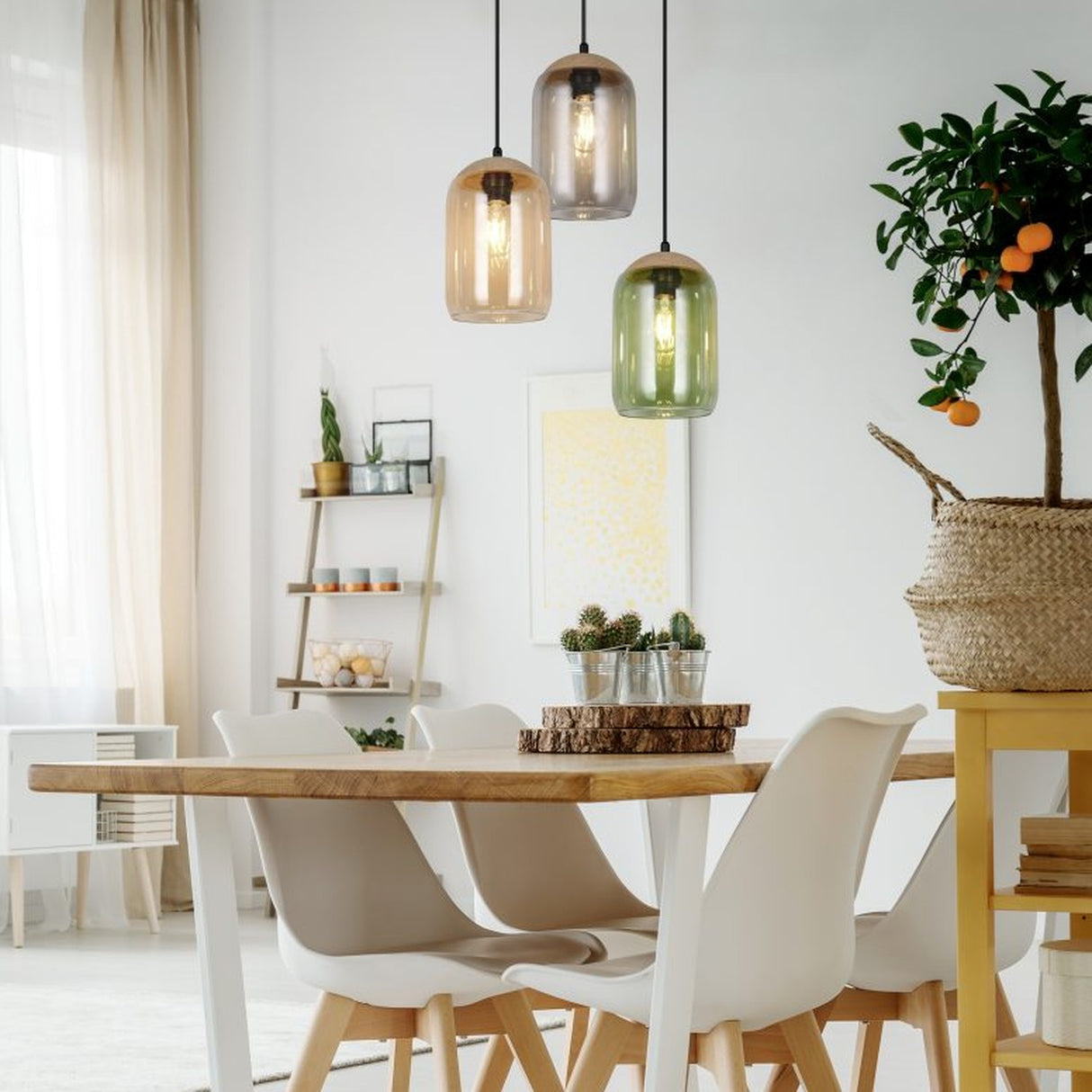 Cork 3 Light Glass Chandelier – Multicoloured
