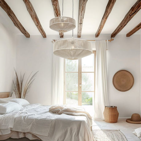 Svea Rattan 46cm Pendant – Cream