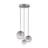 Equinoxe Cluster Pendant Light - Chrome & Smoke Glass (3 Light)