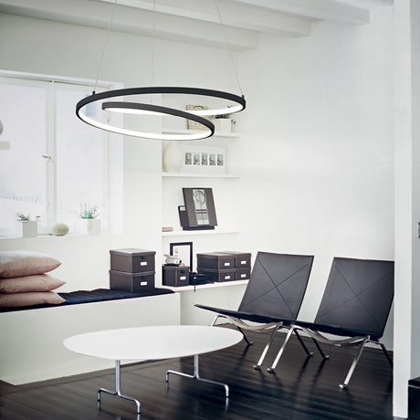 Oz Round Pendant Light 1000mm 3000K - Brass in situ