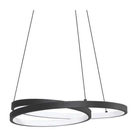 Oz Round Pendant Light 400mm 3000K - Black