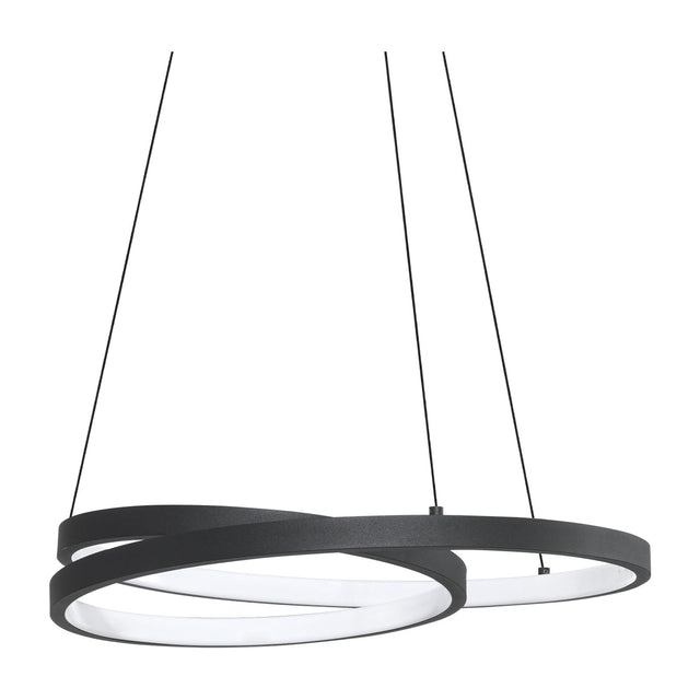 Oz Round Pendant Light 400mm 3000K - Black