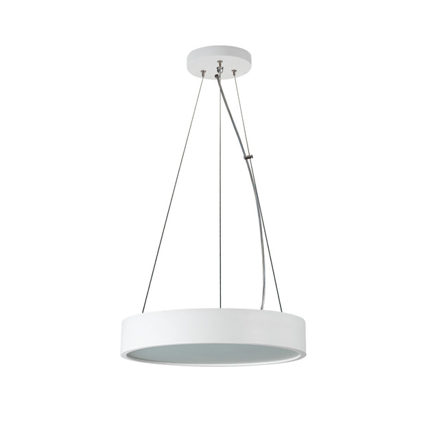 Jasmin W/M 370 2x20W E27 Round Wood Pendant - Matte White