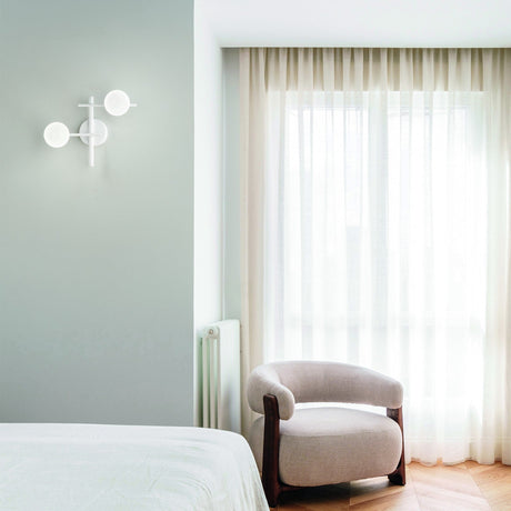 Atlas Wall Light - Gold & White Glass in situ