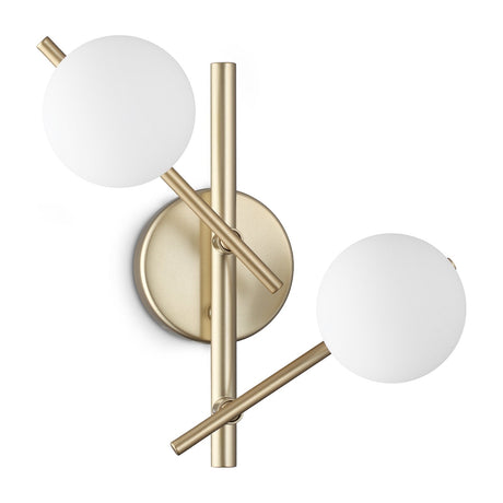 Atlas Wall Light - Gold & White Glass