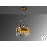 Grace 10 Light Glass Chandelier - Brushed Gold