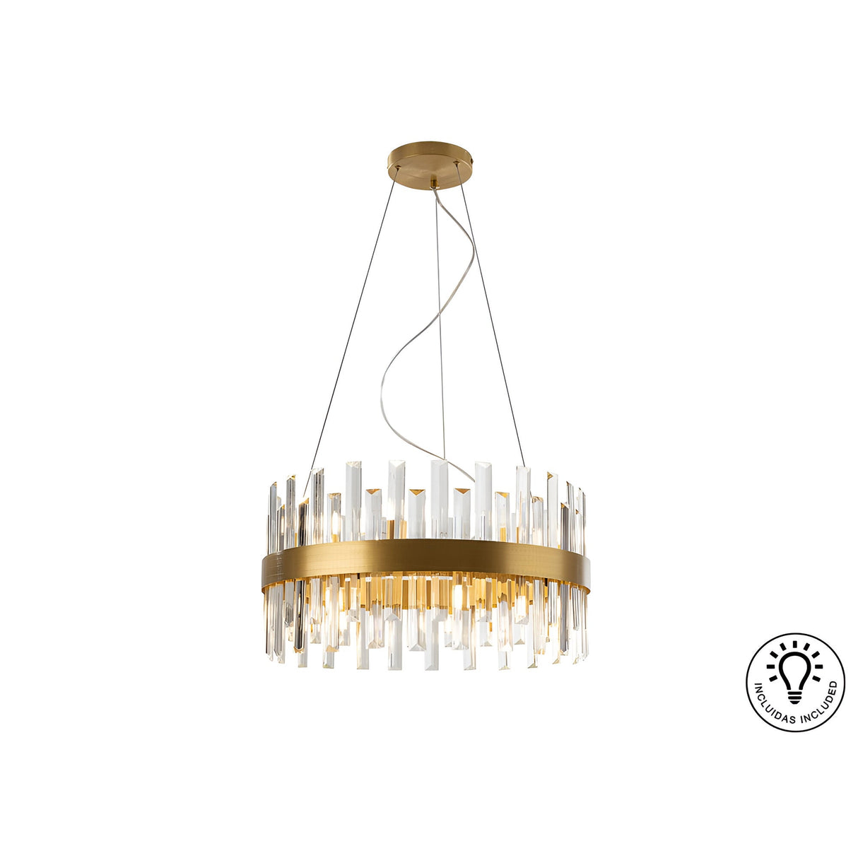 Grace 14 Light Glass Chandelier - Brushed Gold