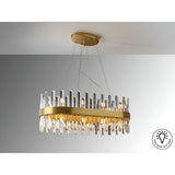 Grace 20 Light Glass Island Suspension - Brushed Gold