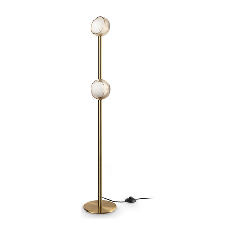 Bloom Floor Lamp - Brushed Brass & Amber Glass