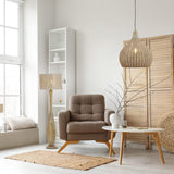 Janne Rattan Dome Pendant – Matt Black