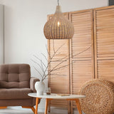 Janne Rattan Dome Pendant – Matt Black