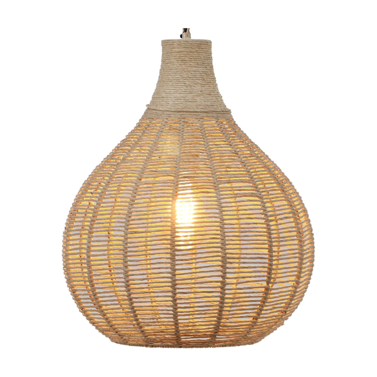 Janne Rattan Lantern Pendant – Matt Black
