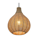 Janne Rattan Lantern Pendant – Matt Black