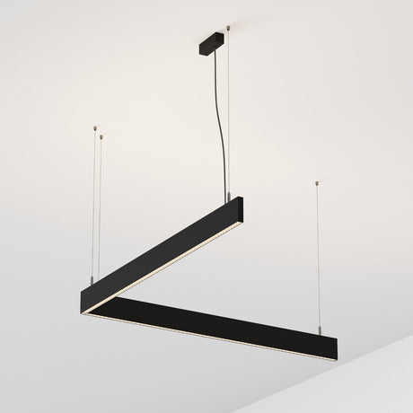 Steel Linear Pendant Light Up & Down Accent 3000K - Black in situ