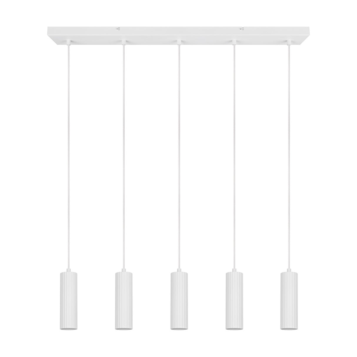 Soka 5 Light Linear Chandelier – Matt White