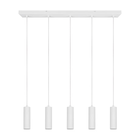 Soka 5 Light Linear Chandelier – Matt White