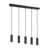 Soka 5 Light Linear Chandelier – Matt Black