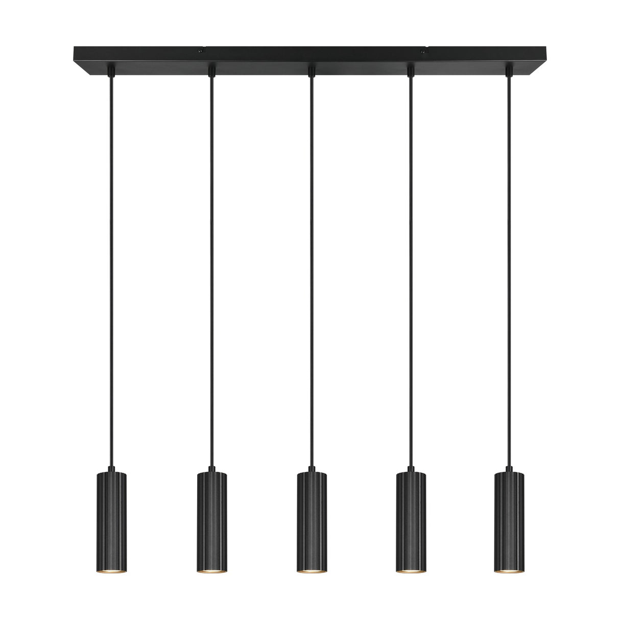 Soka 5 Light Linear Chandelier – Matt Black