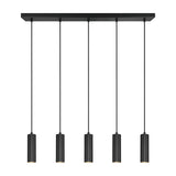 Soka 5 Light Linear Chandelier – Matt Black