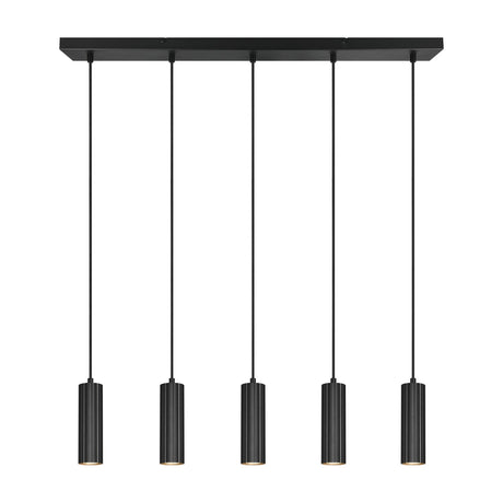 Soka 5 Light Linear Chandelier – Matt Black