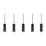 Soka 5 Light Linear Chandelier – Matt Black