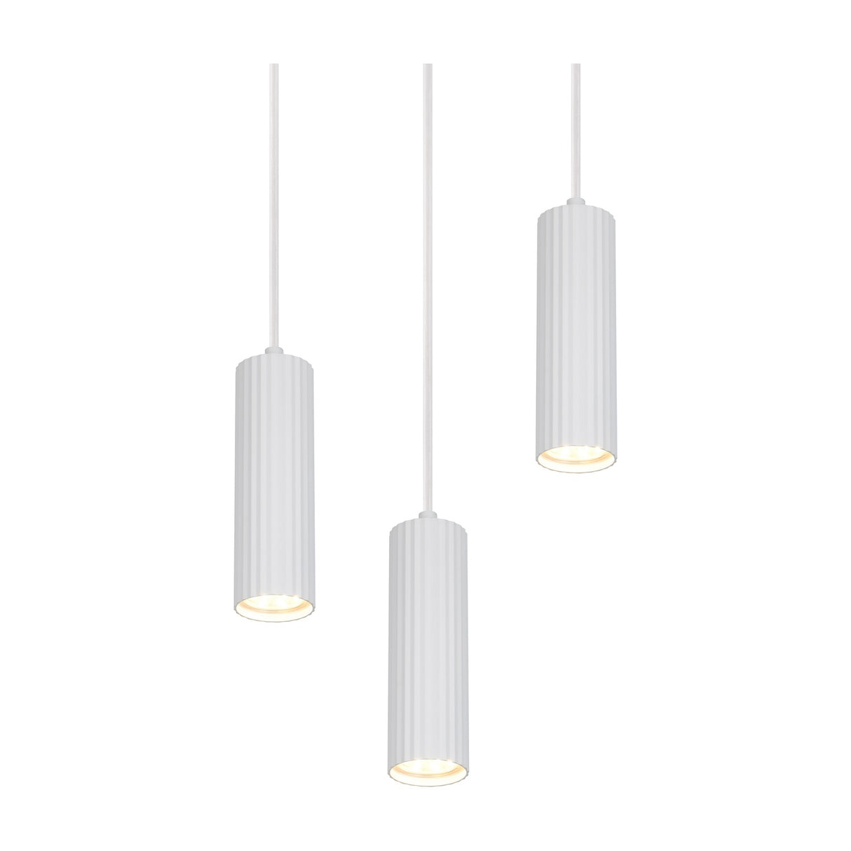 Soka 3 Light Tube Chandelier – Matt White