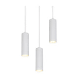 Soka 3 Light Tube Chandelier – Matt White