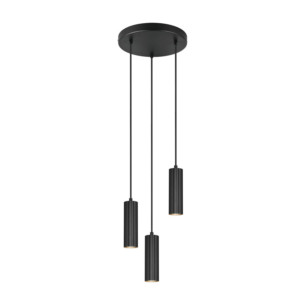 Soka 3 Light Tube Chandelier – Matt Black