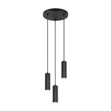 Soka 3 Light Tube Chandelier – Matt Black