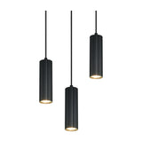 Soka 3 Light Tube Chandelier – Matt Black
