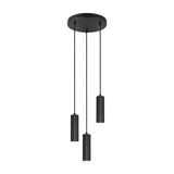 Soka 3 Light Tube Chandelier – Matt Black