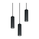 Soka 3 Light Tube Chandelier – Matt Black