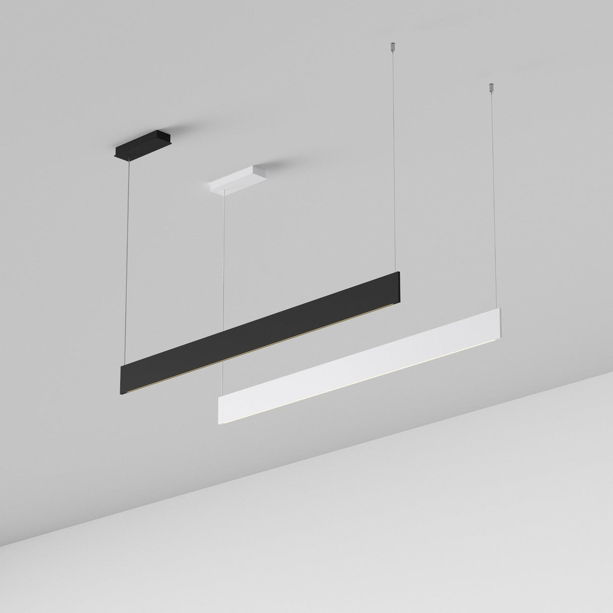 Steel Linear Pendant Light Accent 3000K 24W - Black in situ
