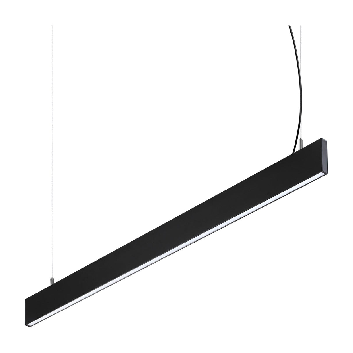 Steel Linear Pendant Light - Wide 4000K Black