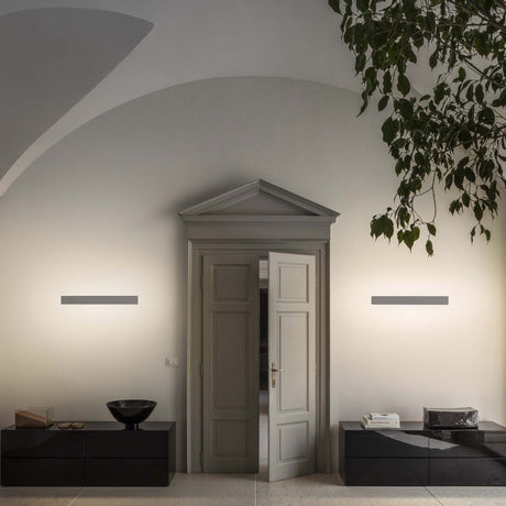 Zig Zag Round Wall Light 540mm - Black in situ