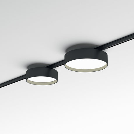 Deva Disc Track Downlight 10W 4000K - Black in situ
