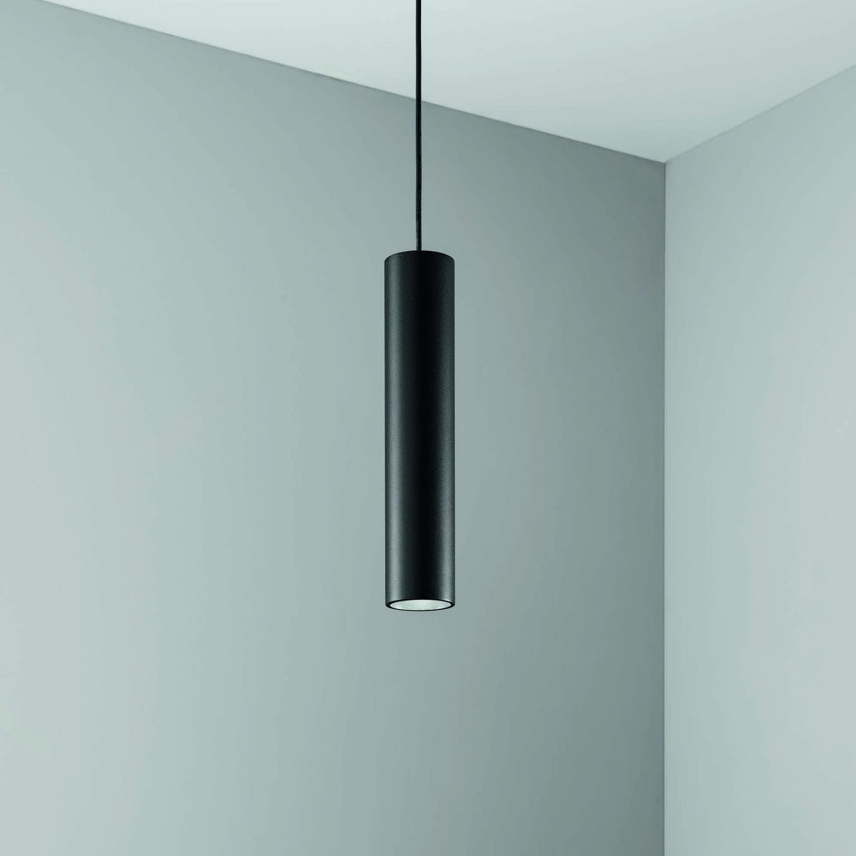 Deva Tube Track Pendant Light 6W 4000K - Black in situ
