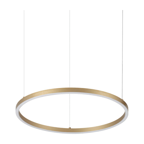 Oracle Slim Round Pendant Light 500mm 3000K - Brass