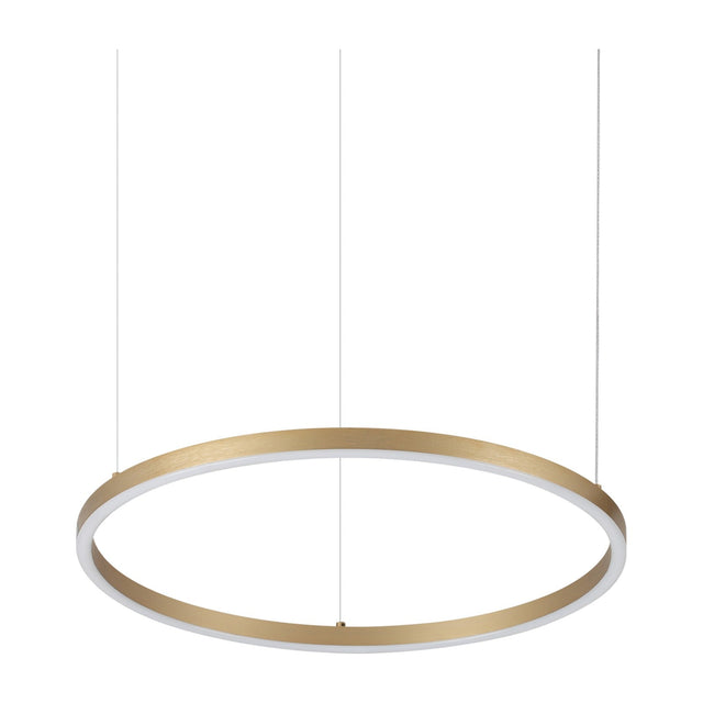 Oracle Slim Round Pendant Light 500mm 3000K - Brass