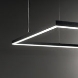 Oracle Slim Square Pendant Light 500mm 3000K - Brass in situ