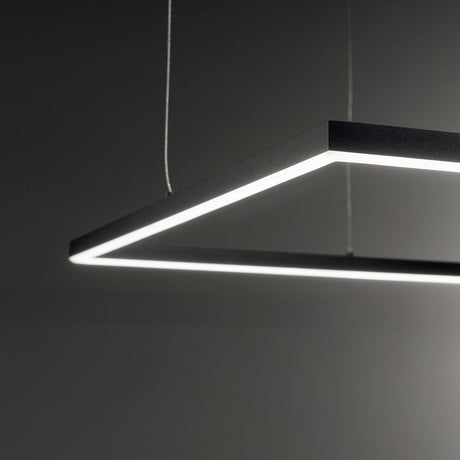 Oracle Slim Square Pendant Light 500mm 3000K - Brass in situ