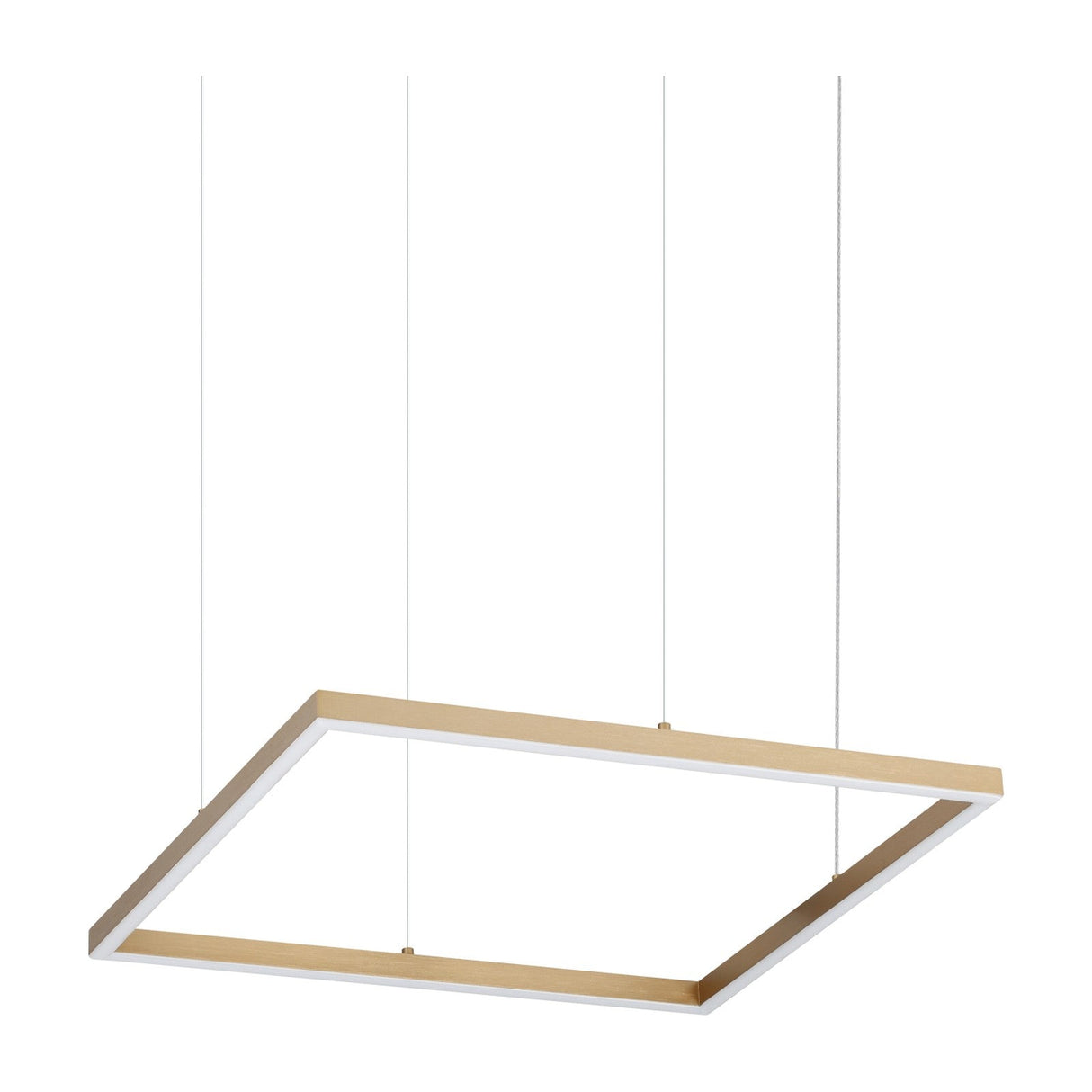 Oracle Slim Square Pendant Light 500mm 3000K - Brass