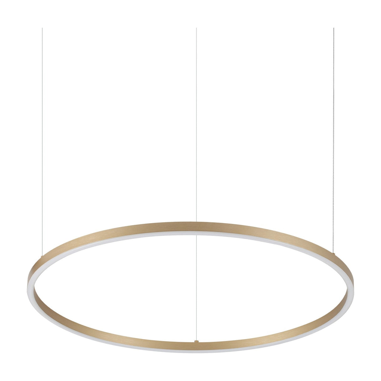 Oracle Slim Round Pendant Light 700mm 3000K - Brass
