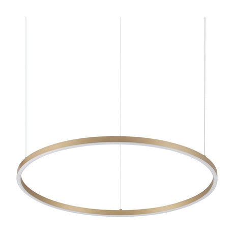 Oracle Slim Round Pendant Light 700mm 3000K - Brass